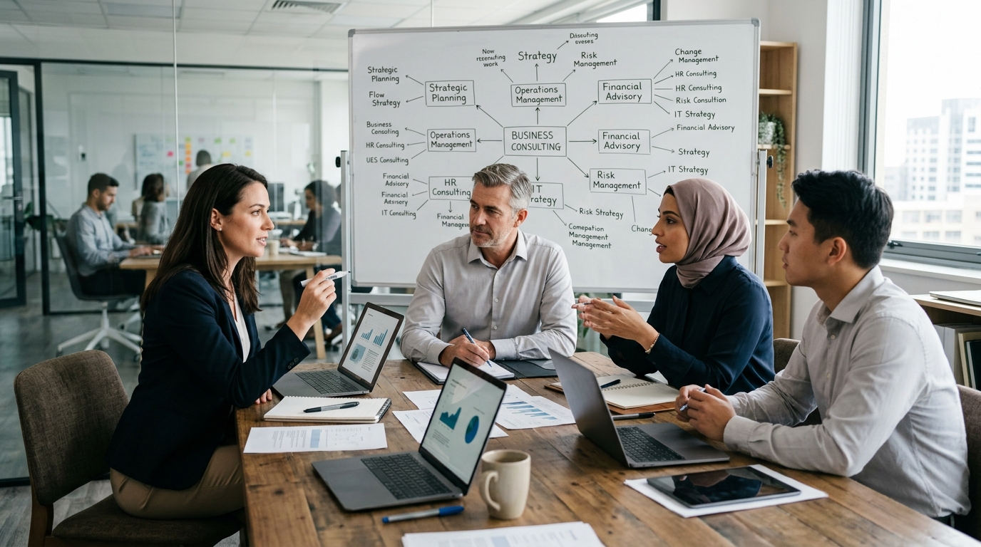 Les principaux types de conseil en entreprise : stratégie, management, IT et plus